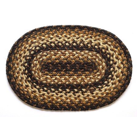 Homespice Decor Kilimanjaro Hudson Jute Braided Rugs - Placemats - Oval - set of 4 594211
